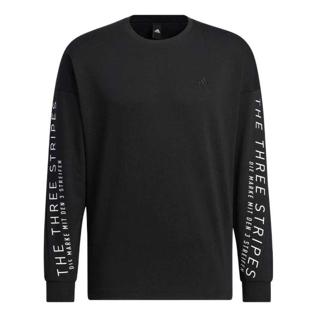 adidas Minimalistic Alphabet Printing Pullover Unisex Black HM2698