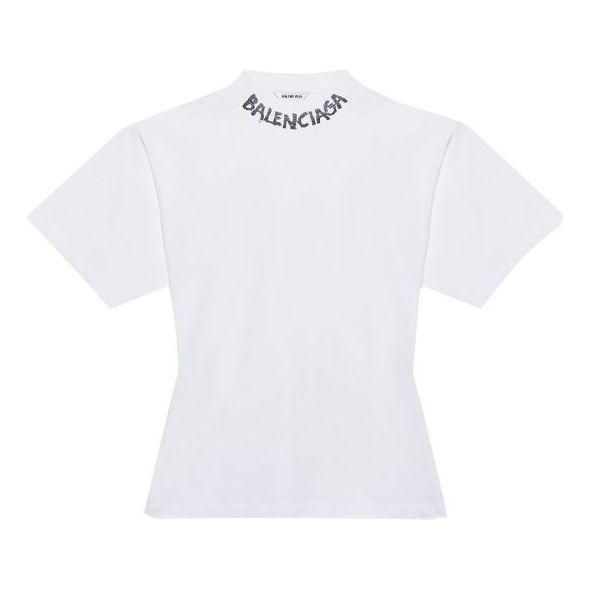 Balenciaga Graffiti Logo Short Sleeve White 641590TJV969040
