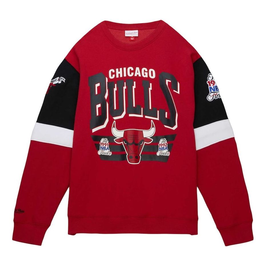 Mitchell & Ness x NBA Chicago Bulls All Over Crew Sweatshirt 'Red Black' FCPO3400-CBUYYPPPSCAR