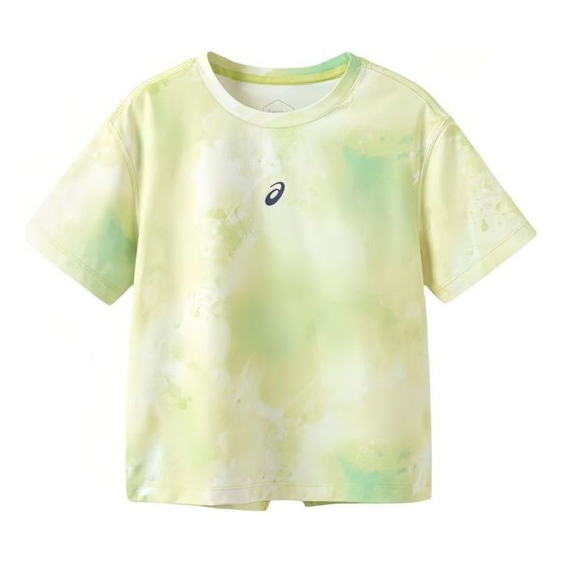 (GS) ASICS Logo T-Shirt 'Green Yellow White' 332241174015