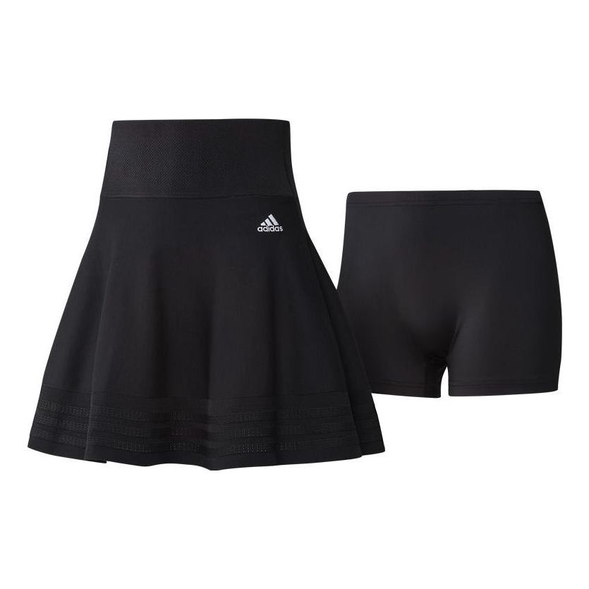 (WMNS) adidas Jacquard Knit Skirt Asia Sizing 'Black' GT3379