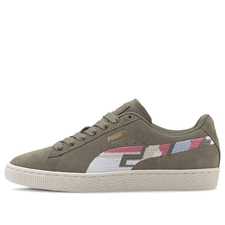 (WMNS) PUMA Suede World Hood 'Geometric Print - Deep Lichen Green' 371682-02