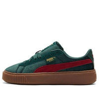 (WMNS) PUMA Platform Velvet Sneakers Green 373935-03