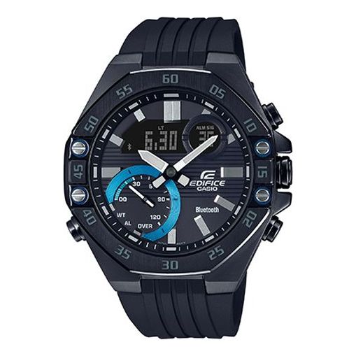 CASIO Bluetooth Waterproof Sports EDIFICE Sapphire Crystal Quartz Solar Powered Mens Black Analog/Digital Combo ECB-10YPB-1A