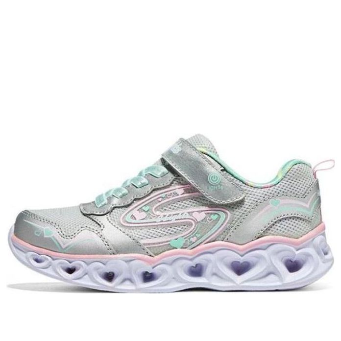 (GS) Skechers Girl's Light Heart Lights Love Spark 'Grey Pink' 302578L-SMLT
