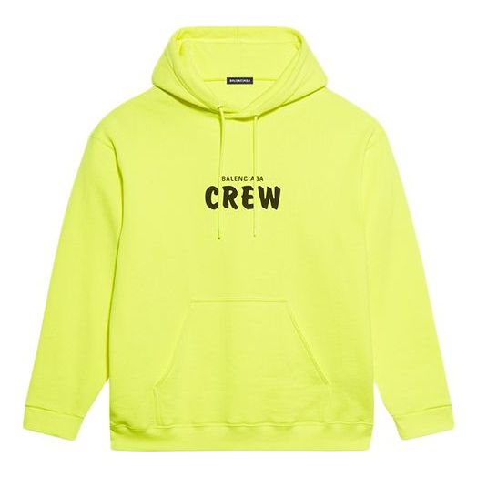 Balenciaga Crew Letter Printing Male Yellow 600583TIV757072