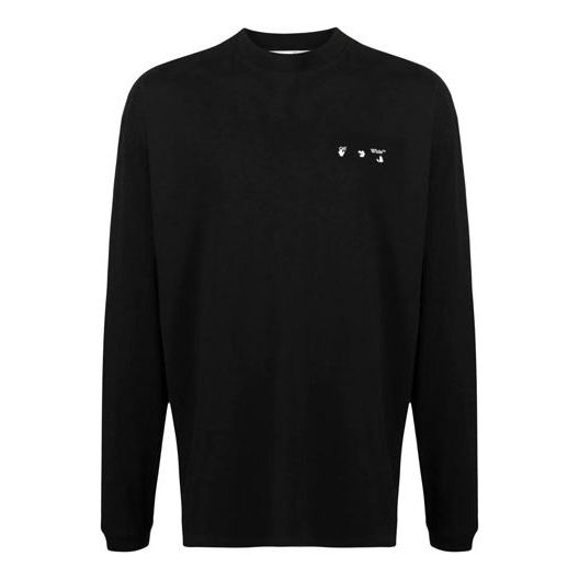 Off-White SS21 Logo Long Sleeves Round Neck Loose Fit Black OMAB032S21JER0021001