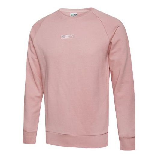 PUMA Solid Color Pullover Round Neck Unisex Pink Red 597358-12
