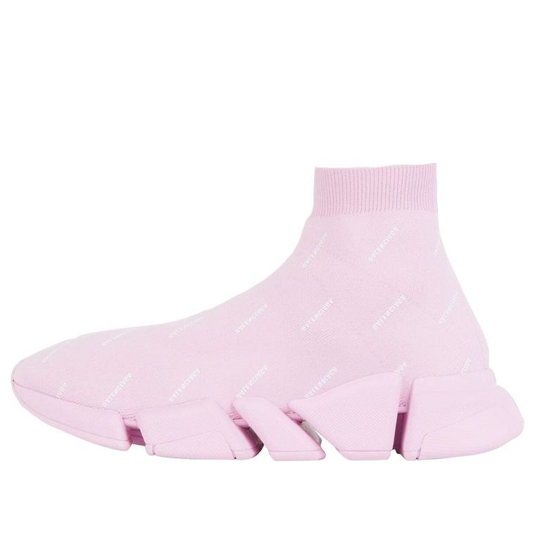 (WMNS) Balenciaga Speed 2.0 Sneakers 'Recycled Knit with Logo All Over Pink' 617196W2DBO5601