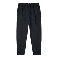 Men's Converse Solid Color High Waist Bundle Feet Sports Pants/Trousers/Joggers Black 10023502-A02