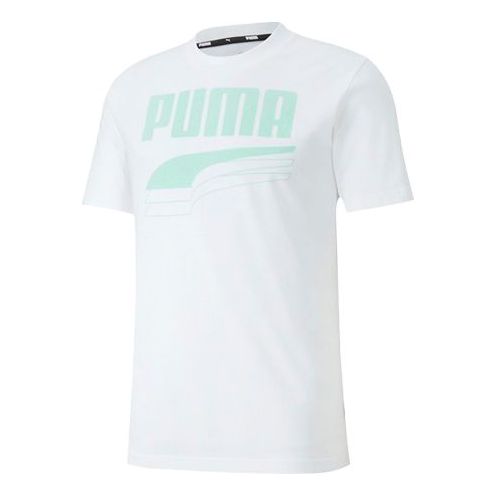 PUMA Logo Large Alphabet Casual Printing Round Neck Short Sleeve White 582772-62