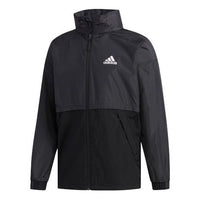 adidas Outdoor Splicing Causual Sports Jacket Male Black FM7516