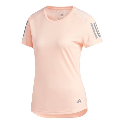 (WMNS) adidas Own The Run Sports Short Sleeve Tee 'White Pink' DX1975