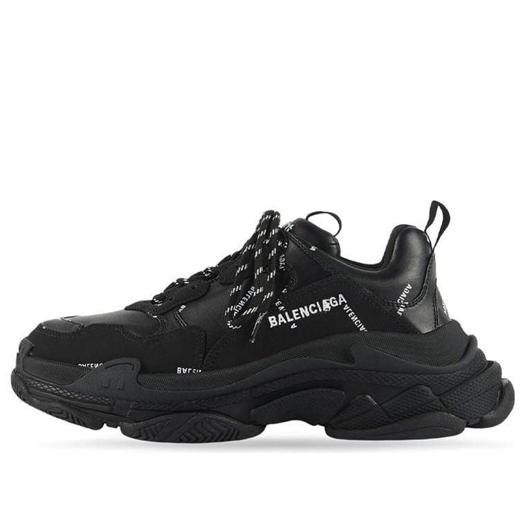 (WMNS) حذاء رياضي Balenciaga Triple S بشعار أسود 524039W2FA11090