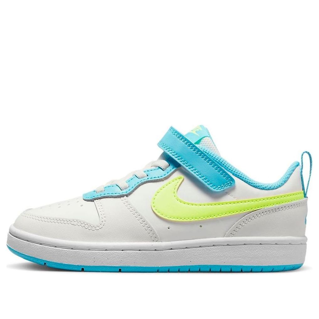 (PS) Nike Court Borough Low 2 PSV 'White Baltic Blue Volt' BQ5451-122