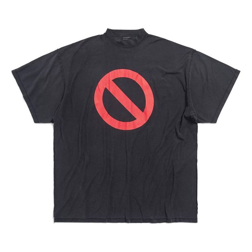 Balenciaga Bfrnd Series Inside-out Oversized T-shirt 'Black Faded' 787358TQVG81083