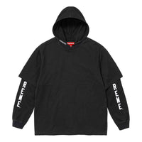 Supreme Layered Hooded L/S Top 'Black White' SUP-SS24-088