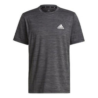 adidas M Ht El Tee Training Sports Round Neck Short Sleeve Metallic Black GM2074