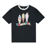 (WMNS) Converse Printing Sports Short Sleeve Black 10022853-A03
