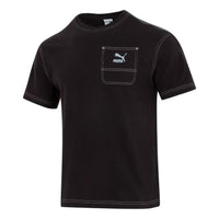 PUMA Logo Pocket T-shirt 'Black' 626858-01