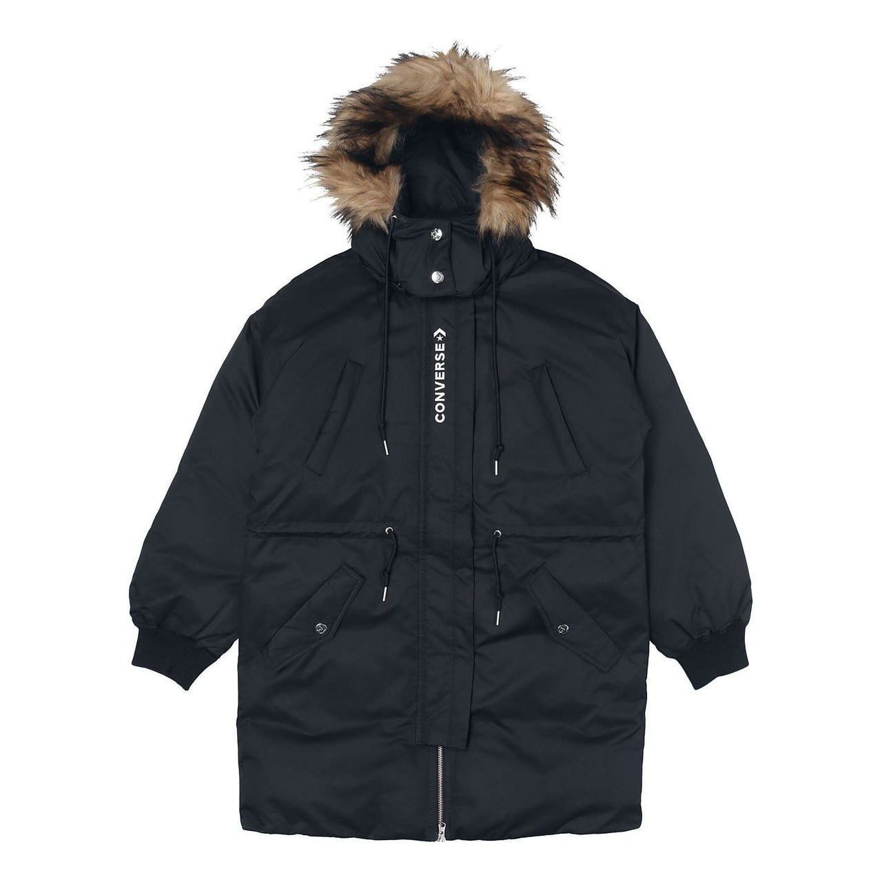 (WMNS) Converse Long Down Jacket Asia Sizing 'Black' 10019430-A02
