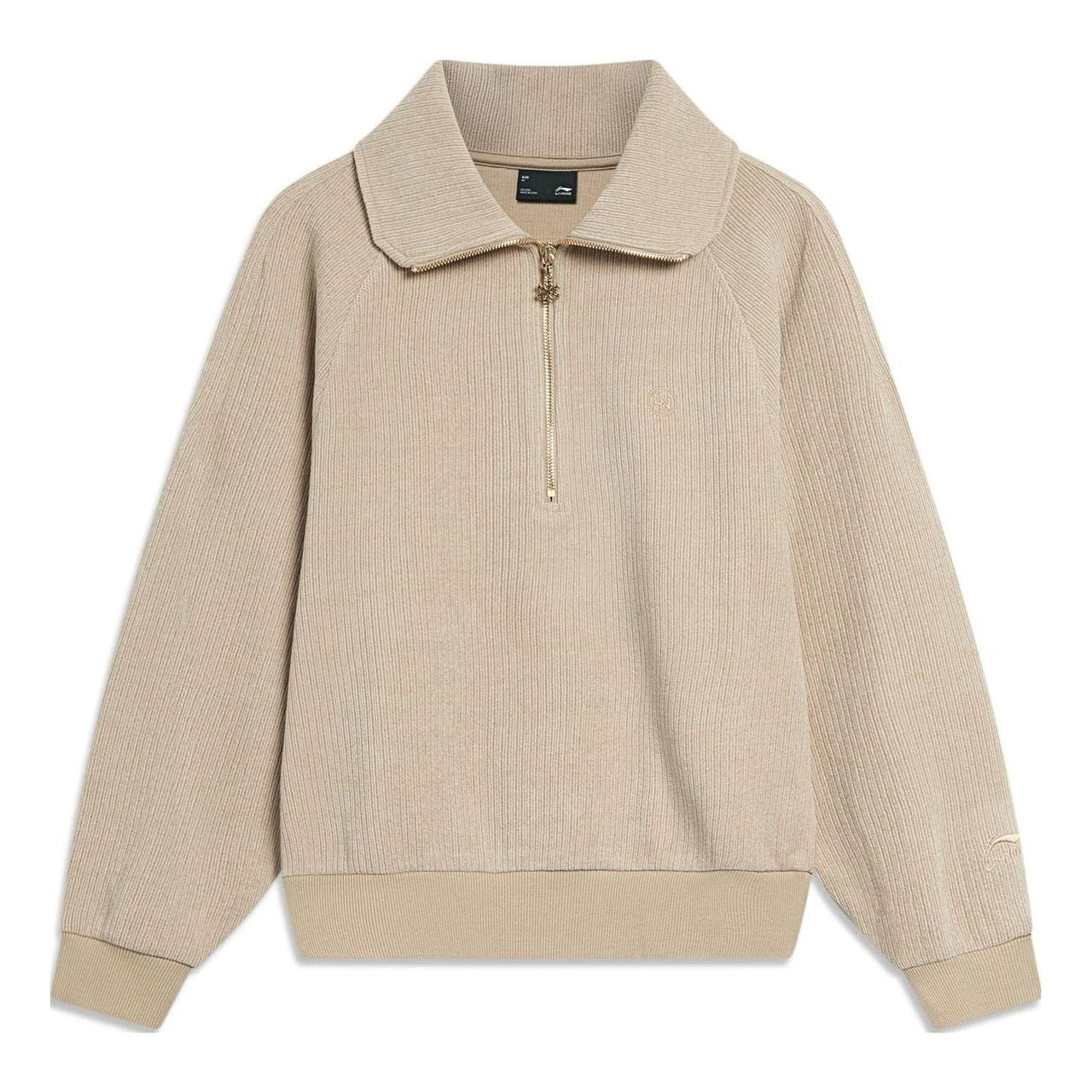 (WMNS) Li-Ning Essentials Half-Zip Sweatshirt 'Khaki' AWDT832-5