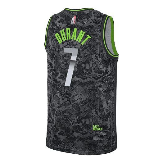 سترة كرة السلة Nike NBA Kevin Durant Select Casual Sports Basketball Vest Brooklyn Nets 7 Black Grey Blackgray DA6954-073