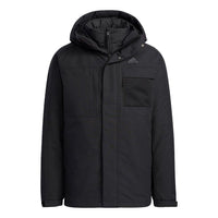 Men's adidas 3in1 Dwn Jkt Outdoor 3 In 1 Detachable Sports Hooded Down Jacket Black H20772
