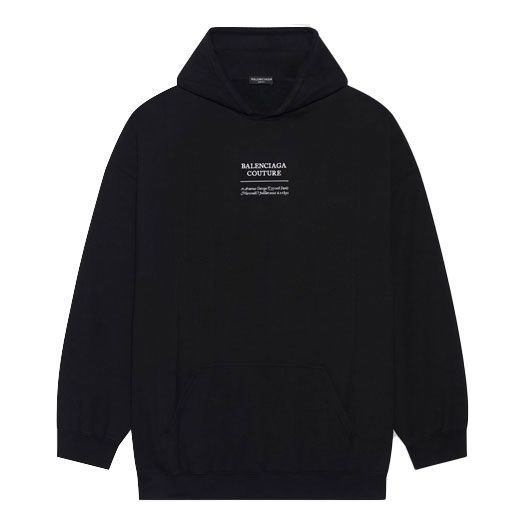 Men's Balenciaga FW21 Boxy Loose hooded Long Sleeves Black 651799TJV910107