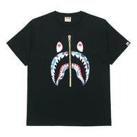 A Bathing Ape Shark Face Half Zip T-Shirt 'Black' BAPE19SS-009