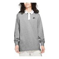 Men's Nike Contrasting Colors Long Sleeves polo Gray Polo Shirt DD6180-050