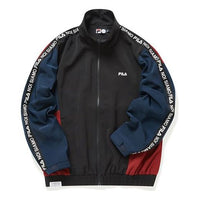 FILA FUSION inline Casual Sports Woven Stand Collar Jacket Black T11M011504F-BK