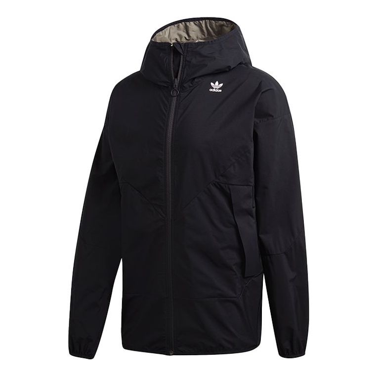 جاكيت واقي من الرياح بغطاء رأس واقٍ من المطر من adidas originals Wb Karkaj Outdoor Sports أسود DV2000