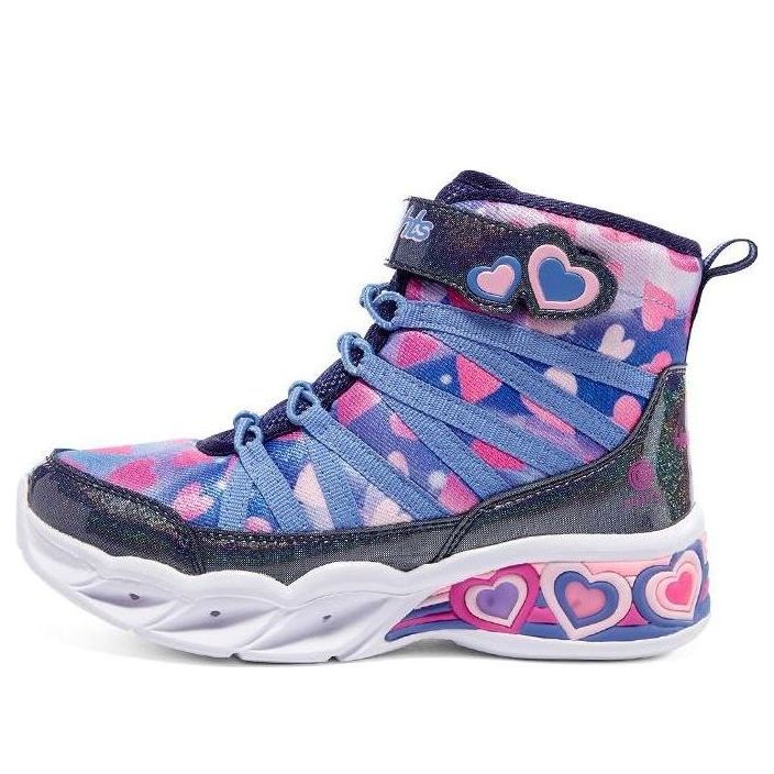 (GS) Skechers Sweetheart Lights 'Blue Black Pink' 302667L-NVMT