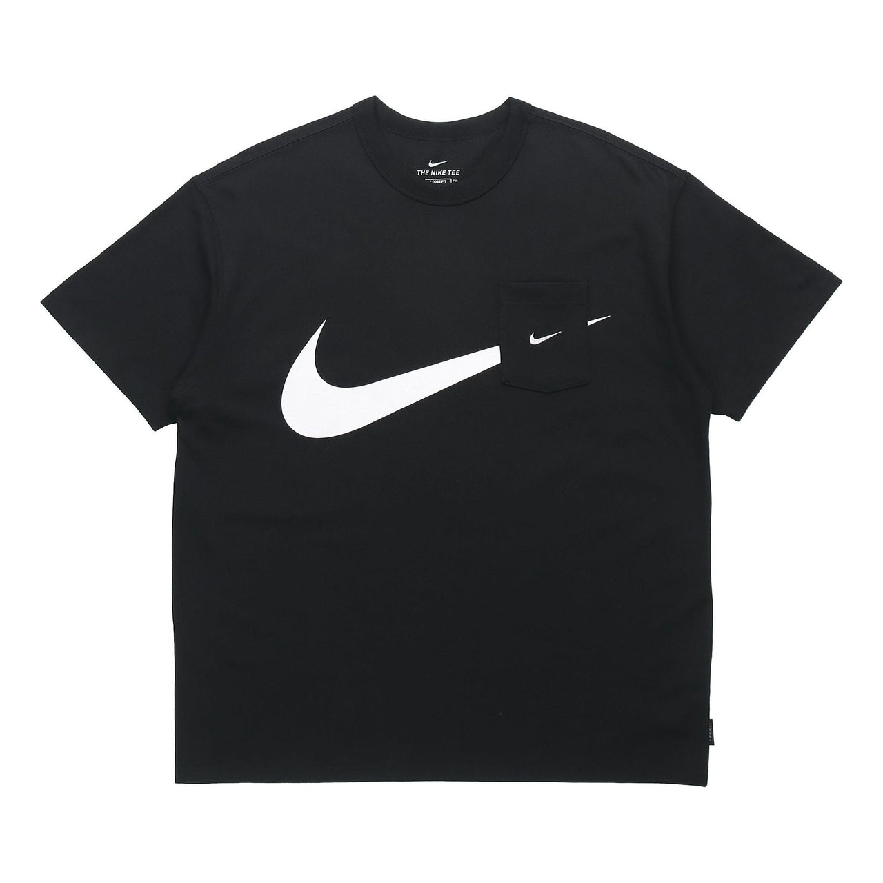 Nike Sportswear Swoosh Casual Sports Round Neck Logo Pocket Short Sleeve Black DJ4134-010