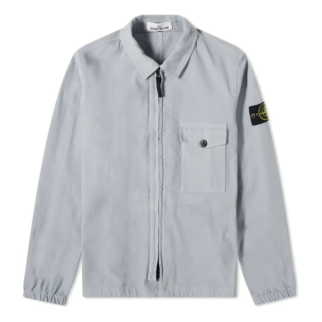 STONE ISLAND Garment Dyed Zip Shirt Overshirt 'Light Grey' 751510704-V0061
