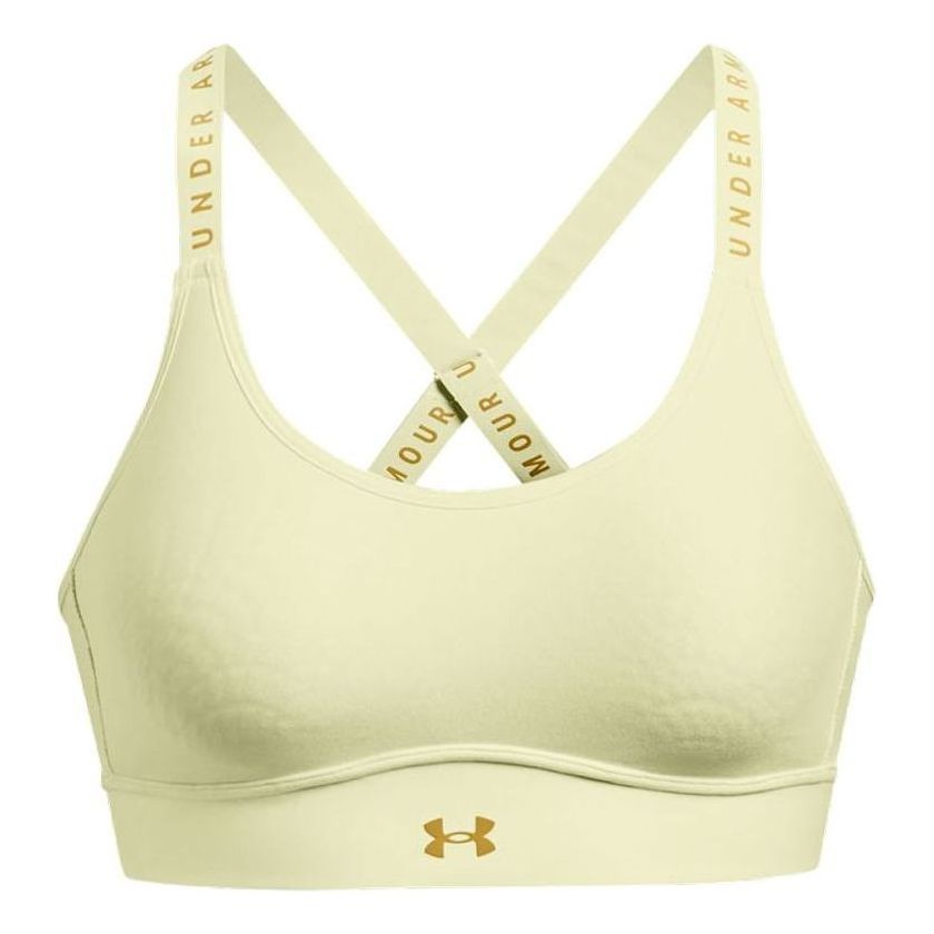 (WMNS) Under Armour Infinity Mid Covered Sports Bra 'Lemon Yellow' 1363353-785