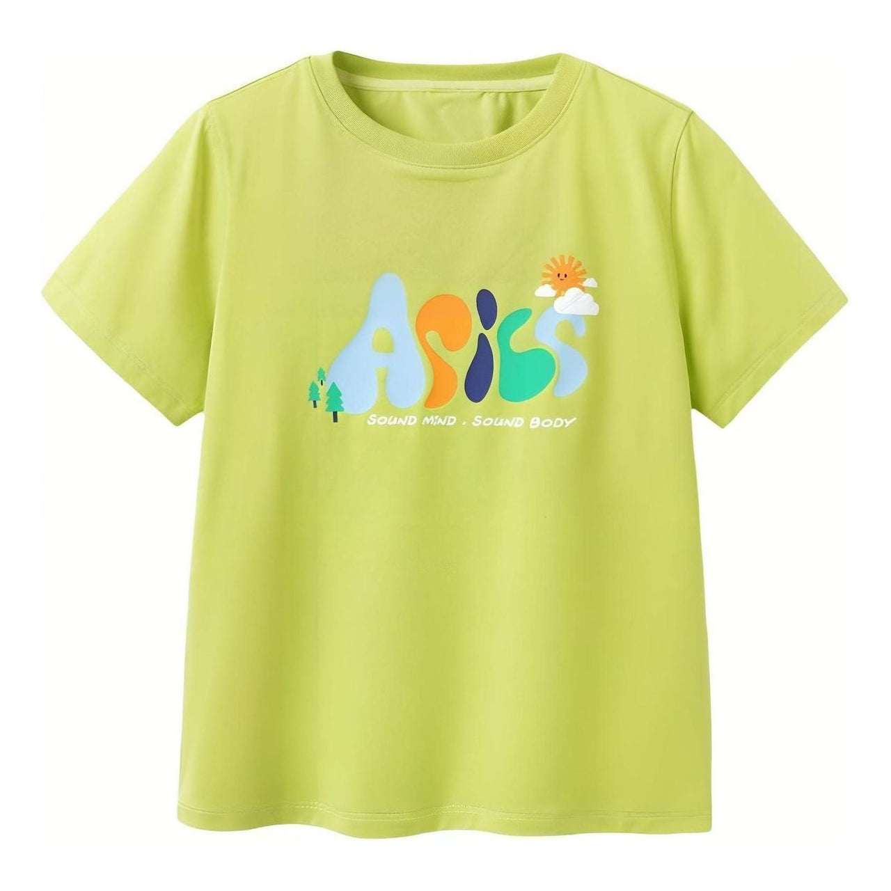 (GS) ASICS Graphic Logo Print T-shirt 'Green' 332241173084