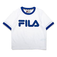 (WMNS) FILA FUSION Alphabet Large Logo Printing Cotton Short Sleeve White T11W022117F-WT