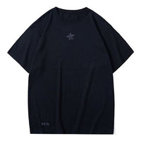 PJs Vigor Surf Laser Logo Pattern Cotton Loose Short Sleeve Couple Style Black 20SSTS1010-P