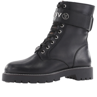 (WMNS) LOUIS VUITTON Territory Flat Ranger Boots 'Black with Silver Logo' 1AAE3W