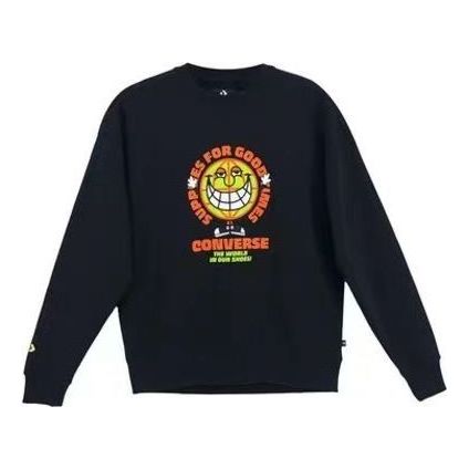 Converse GOOD TIMES Graphic Pullover Crew Sweatshirt Asia Sizing 'Black' 10022318-A01