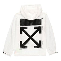 Off-White FW19 Printing Pullover Hooded Jacket Men White OMEA187E19E110240110