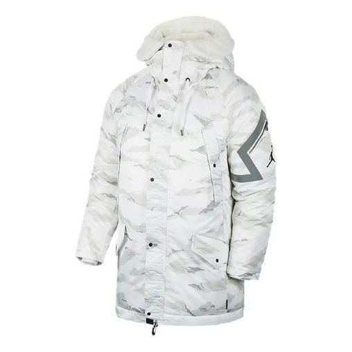 Air Jordan Sportswear Casual Stay Warm hooded Sports Down Jacket White AA1952-100