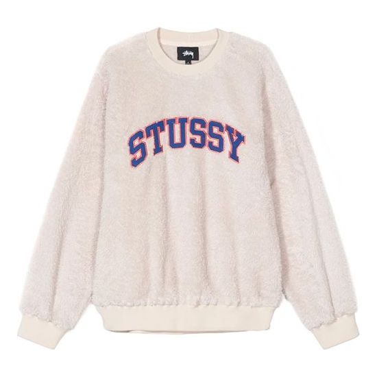 Stussy Pilar Sherpa Logo Round-neck Sweatshirt Natural 218088NATL