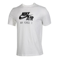 Men's Nike Solid Color Brand Logo Printing Round Neck Pullover Short Sleeve White T-Shirt 927423-133