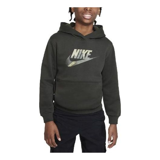 (GS) Nike Sportswear Club Fleece Graphic Hoodie 'Sequoia' FD3170-355