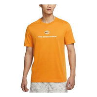 Nike Heritage Solid Color Round Neck Casual Sports Short Sleeve Light Curry Yellow DM5440-738