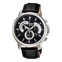 Men's CASIO Large Series Fashion Stylish Business Casual Waterproof Quartz Leather Strap Watch Mens Black Analog BEM-506L-1AV