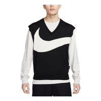 Nike Swoosh Sweater Vest 'Black White' FD2874-010